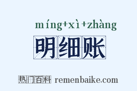 明细账是什么意思的图片